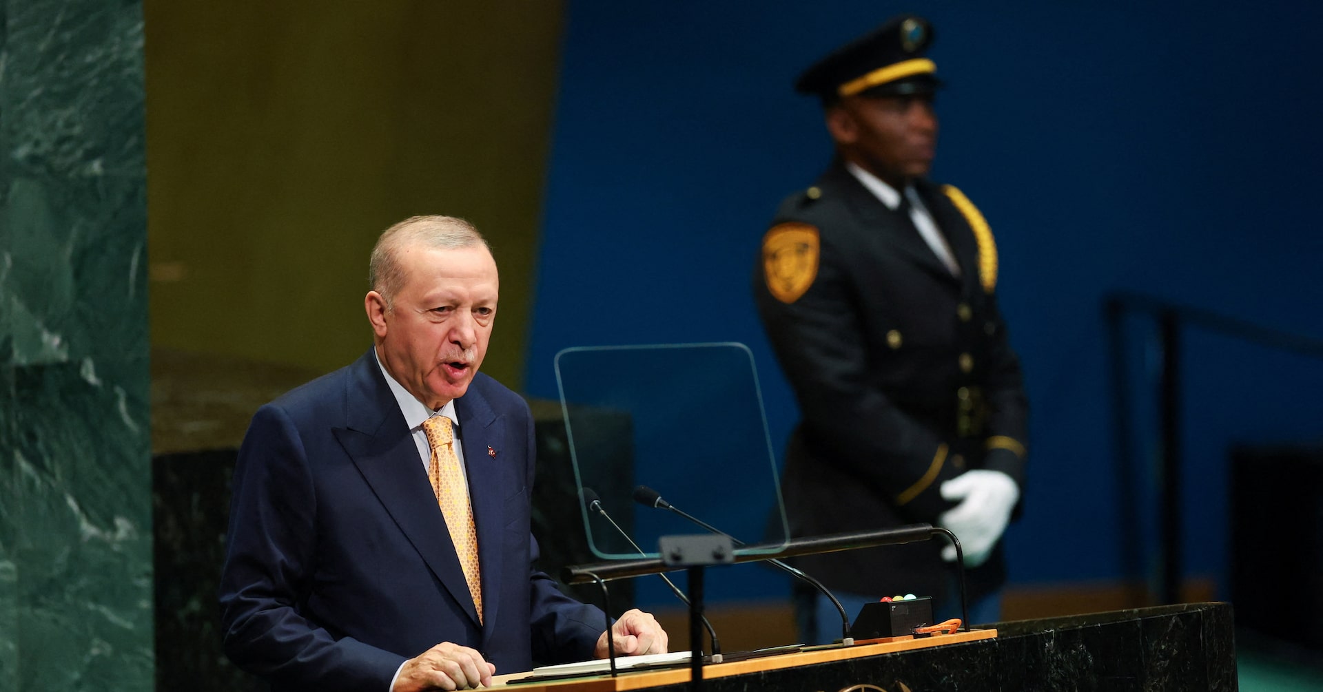 Turkey's Erdogan urges UN <i>reform</i>, wider recognition of Palestinian state