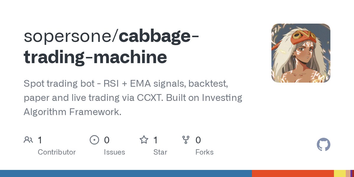 GitHub - sopersone/cabbage-<i>trading</i>-machine: Spot <i>trading</i> bot - RSI + EMA signals, backtest, paper...