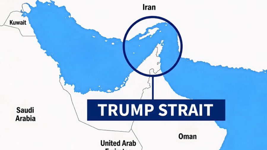 <i>Trump</i> omdøber Hormuzstrædet til 'Trumpstrædet'
